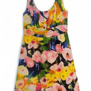 J. Crew Multicolor Floral Dress - Pink, Yellow, Blue